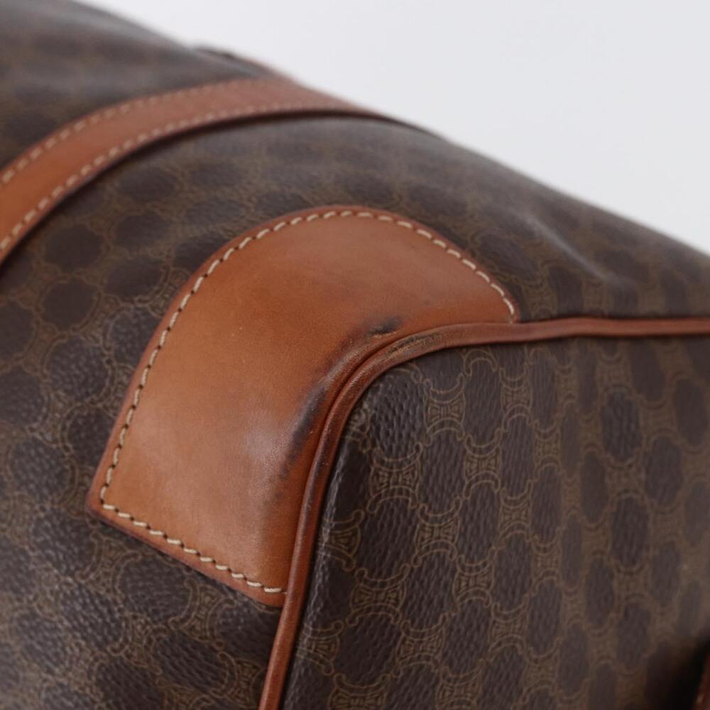 CELINE Macadam Canvas Mini Boston Bag PVC Leather Brown Auth ki6058 - Picture 9 of 16